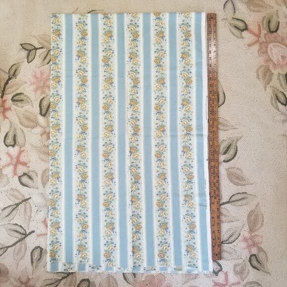 Floral Striped Upholstery Fabric Bundle  Blues and Whites - Picture 1 of 9
